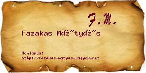 Fazakas Mátyás névjegykártya